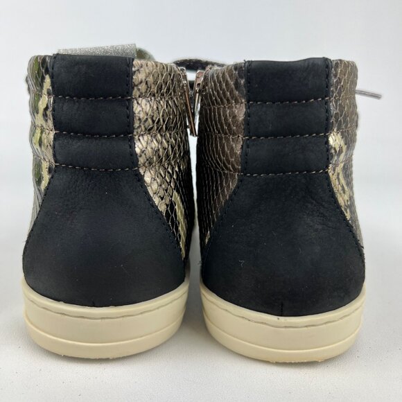 P448 Womens Skate High Top Sneakers Python Brown Snakeskin Glitter size 37 US 7 - Picture 4 of 16